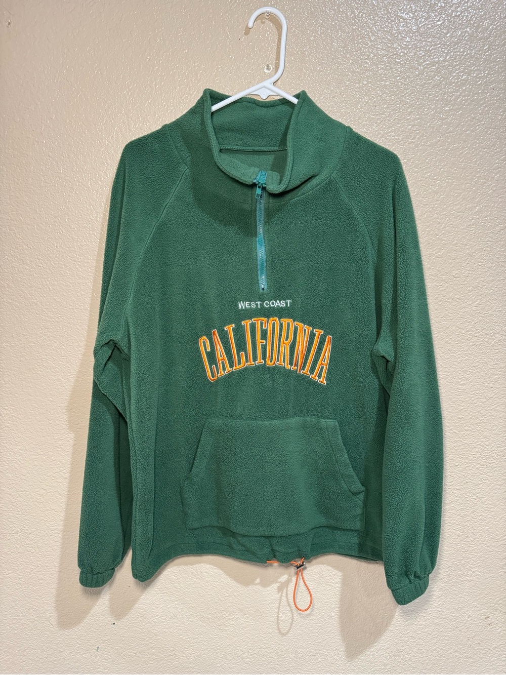 Green "California" Half-Zip Fleece Pullover